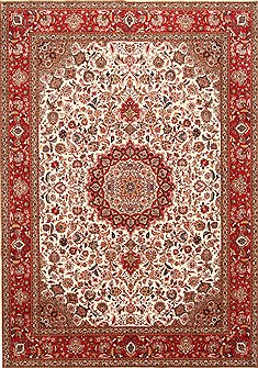 Tabriz Beige Hand Knotted 8'0" X 11'6"  Area Rug 254-29236