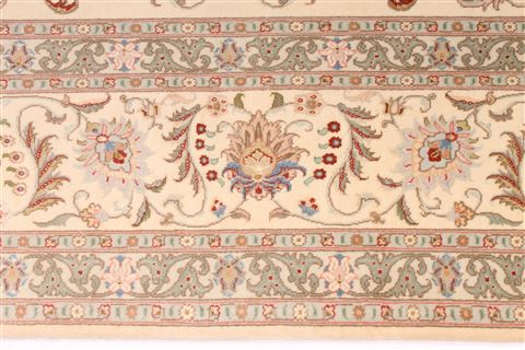 Tabriz Green Hand Knotted 82 X 113 Area Rug 254-29239 Image 1