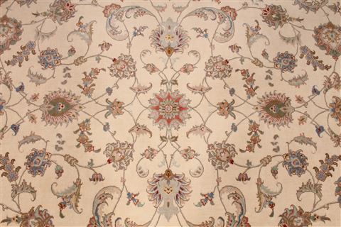 Tabriz Green Hand Knotted 82 X 113 Area Rug 254-29239 Image 8