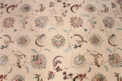 Tabriz Beige Hand Knotted 83 X 118 Area Rug 254-29240 Image 6
