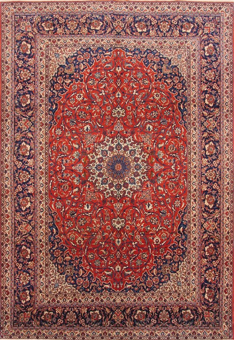 Isfahan Red Hand Knotted 85 X 122 Area Rug 254-29241 Image 0