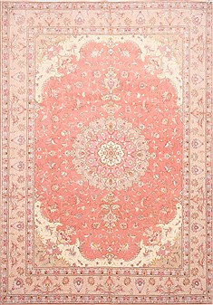 Tabriz Beige Hand Knotted 8'3" X 11'7"  Area Rug 254-29253