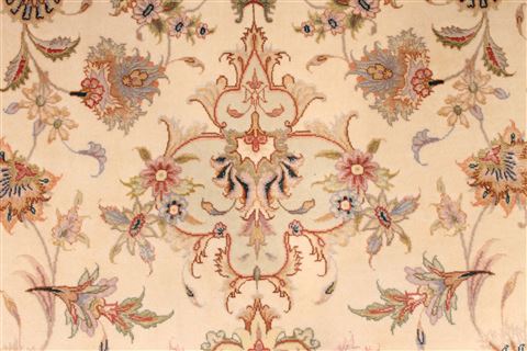 Tabriz Beige Hand Knotted 84 X 120 Area Rug 254-29254 Image 1