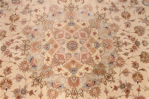 Tabriz Beige Hand Knotted 84 X 120 Area Rug 254-29254 Image 7