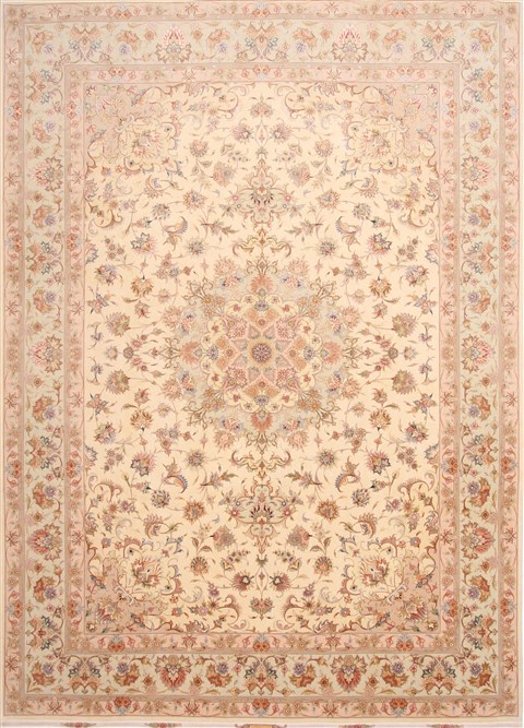 Tabriz Beige Hand Knotted 84 X 120 Area Rug 254-29254 Image 0