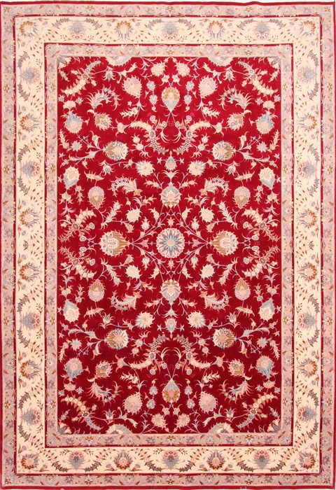 Tabriz Beige Hand Knotted 82 X 1110  Area Rug 254-29255 Image 0