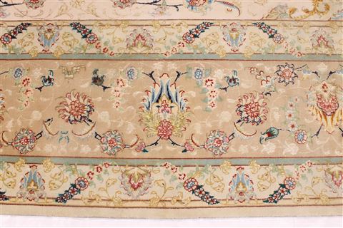 Tabriz Beige Hand Knotted 113 X 159 Area Rug 254-29257 Image 7