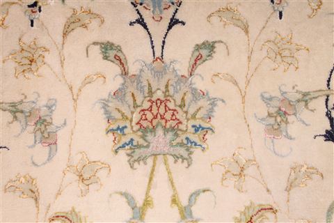 Tabriz Beige Hand Knotted 113 X 159 Area Rug 254-29257 Image 9