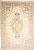 Tabriz Beige Hand Knotted 113 X 159 Area Rug 254-29257 Thumb 0