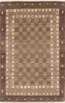 Indian Gabbeh Grey Rectangle 2x4 ft Wool Carpet 29262