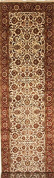 Agra Beige Runner Hand Knotted 6'0" X 23'8"  Area Rug 250-29266