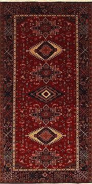 Indian Karajeh Blue Rectangle 8x11 ft Wool Carpet 29274