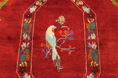 Gabbeh Red Hand Knotted 70 X 164 Area Rug 250-29279 Image 6