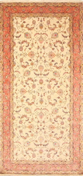 Tabriz Beige Hand Knotted 67 X 135 Area Rug 250-29283 Image 0