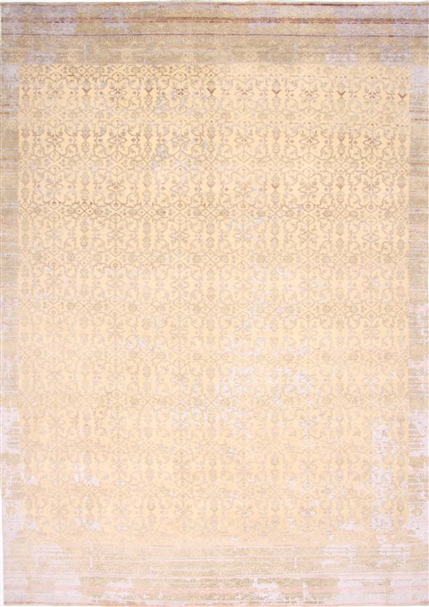 Indo-Nepal Grey Hand Knotted 910 X 1310 Area Rug 254-29294 Image 0