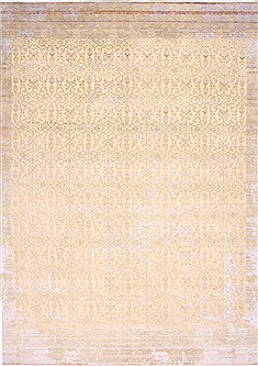 Indian Indo-Nepal Grey Rectangle 10x14 ft Wool Carpet 29294