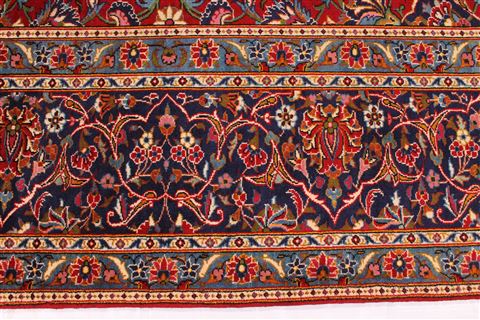 Kashan Red Hand Knotted 910 X 139 Area Rug 254-29301 Image 1
