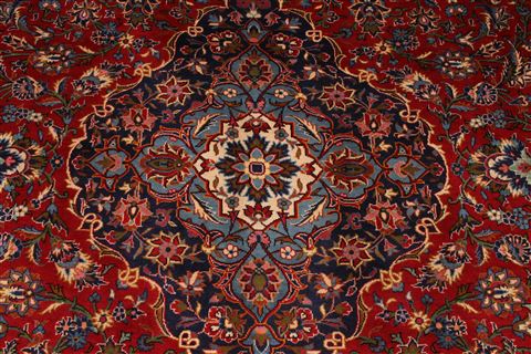 Kashan Red Hand Knotted 910 X 139 Area Rug 254-29301 Image 8
