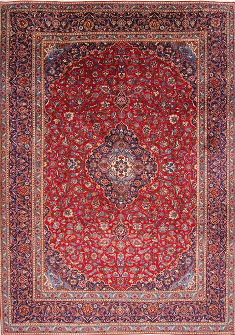 Kashan Red Hand Knotted 910 X 139 Area Rug 254-29301 Image 0
