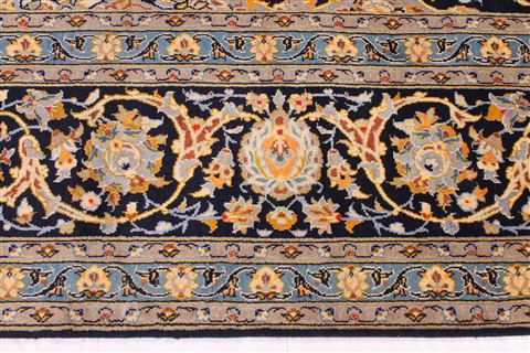 Kashan Beige Hand Knotted 102 X 135 Area Rug 254-29302 Image 1