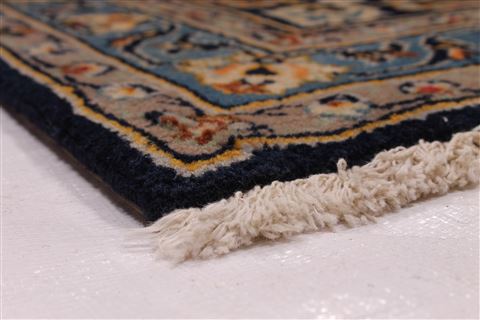 Kashan Beige Hand Knotted 102 X 135 Area Rug 254-29302 Image 5