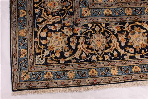Kashan Beige Hand Knotted 102 X 135 Area Rug 254-29302 Image 6