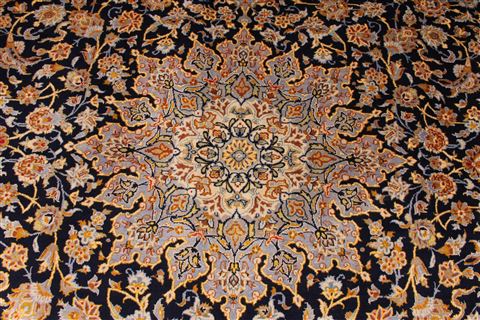 Kashan Beige Hand Knotted 102 X 135 Area Rug 254-29302 Image 7