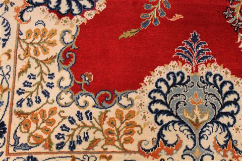 Kashan Red Hand Knotted 102 X 138 Area Rug 254-29303 Image 1