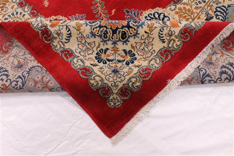 Kashan Red Hand Knotted 102 X 138 Area Rug 254-29303 Image 4