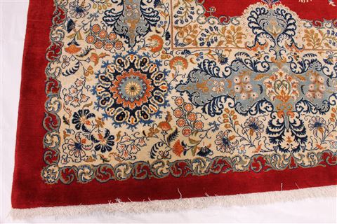 Kashan Red Hand Knotted 102 X 138 Area Rug 254-29303 Image 6