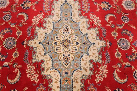 Kashan Red Hand Knotted 102 X 138 Area Rug 254-29303 Image 7