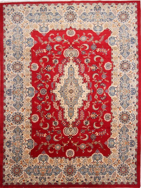 Kashan Red Hand Knotted 102 X 138 Area Rug 254-29303 Image 0