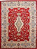 Kashan Red Hand Knotted 102 X 138  Area Rug 254-29303 Thumb 0