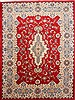Kashan Red Hand Knotted 102 X 138 Area Rug 254-29303 Thumb 0