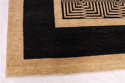 Modern Black Hand Knotted 911 X 1310 Area Rug 254-29304 Image 7