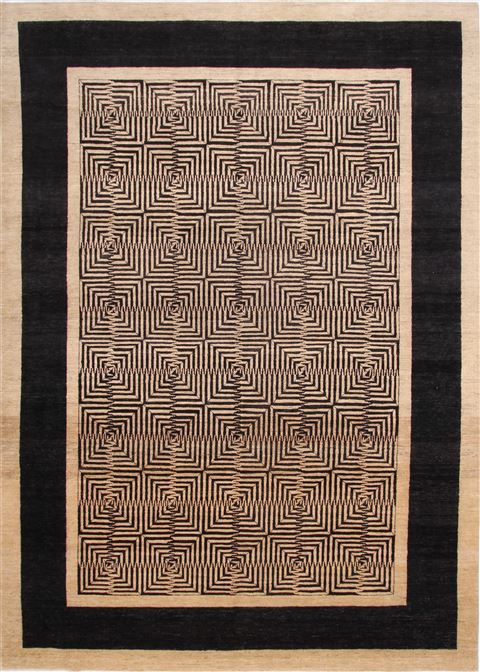 Modern Black Hand Knotted 911 X 1310 Area Rug 254-29304 Image 0