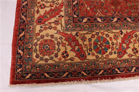 Khorasan Red Hand Knotted 99 X 129  Area Rug 254-29306 Image 6
