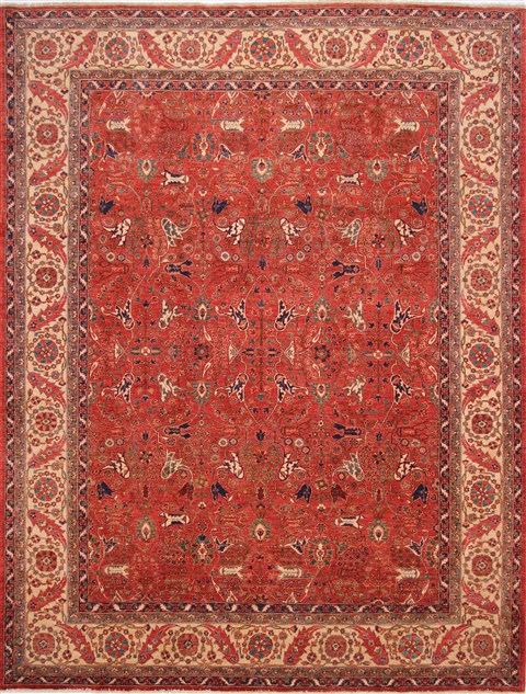 Persian Khorasan Red Rectangle 10x13 ft Wool Carpet 29306 ...
