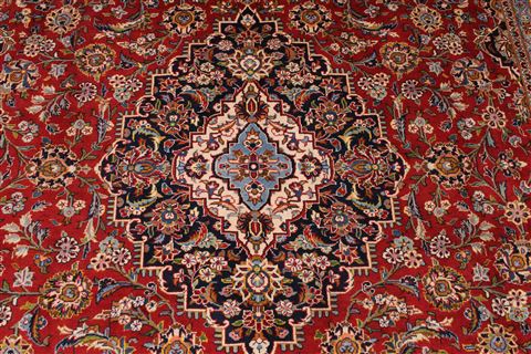 Kashan Red Hand Knotted 93 X 130 Area Rug 254-29309 Image 6