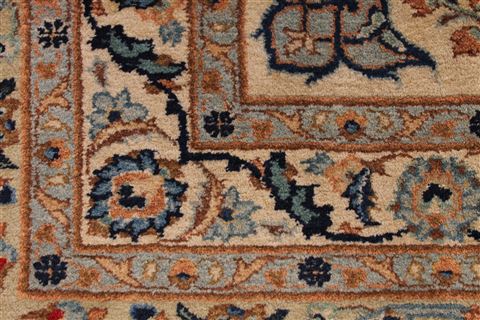 Kashan Blue Hand Knotted 100 X 133 Area Rug 254-29310 Image 1