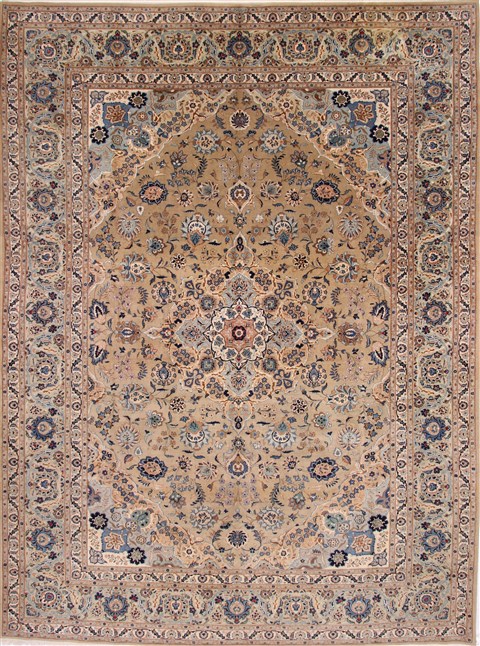Kashan Blue Hand Knotted 100 X 133 Area Rug 254-29310 Image 0