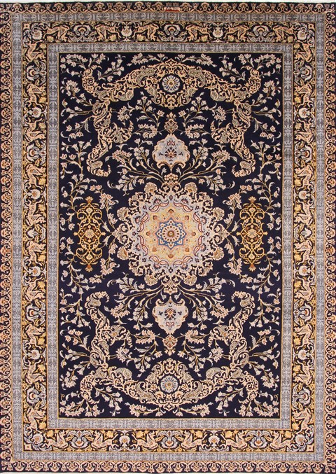 Kashan Beige Hand Knotted 91 X 1210 Area Rug 254-29312 Image 0