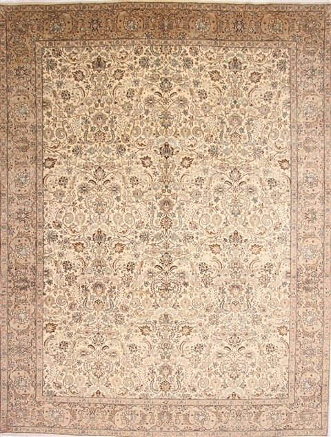 Tabriz Green Hand Knotted 910 X 1210 Area Rug 254-29317 Image 0