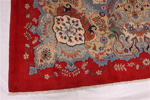 Kashan Red Hand Knotted 100 X 143 Area Rug 254-29318 Image 6