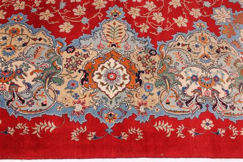 Kashan Red Hand Knotted 100 X 143 Area Rug 254-29318 Image 8
