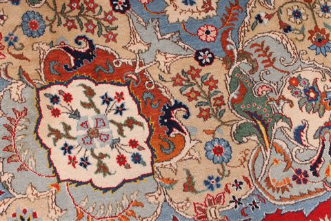 Kashan Red Hand Knotted 100 X 143 Area Rug 254-29318 Image 9