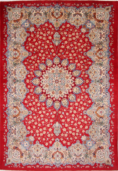 Kashan Red Hand Knotted 100 X 143 Area Rug 254-29318 Image 0