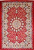 Kashan Red Hand Knotted 100 X 143 Area Rug 254-29318 Thumb 0