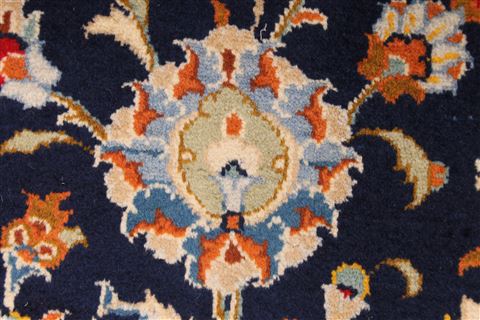 Kashan Beige Hand Knotted 100 X 140  Area Rug 254-29319 Image 1