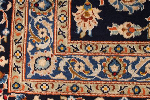 Kashan Beige Hand Knotted 100 X 140  Area Rug 254-29319 Image 9